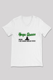 Yoga Baskılı Unisex V Yaka Tişört - Tshirt