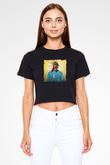 Young Thug Baskılı Crop Top Siyah Kadın Tişört