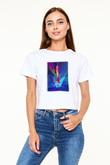 Yüzme Beyaz Croptop Tişört