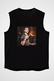 Zedd Baskılı Unisex Siyah Kolsuz Tişört