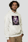 Zedd Beyaz Unisex Kapüşonlu Sweatshirt