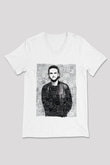 Zedd Beyaz Unisex V Yaka Tişört