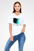 Zedd Beyaz Unisex V Yaka Tişört