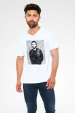 Zedd Beyaz Unisex V Yaka Tişört