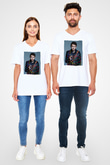 Zedd Beyaz Unisex V Yaka Tişört