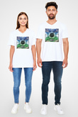 Zedd Beyaz Unisex V Yaka Tişört