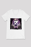 Zedd Beyaz Unisex V Yaka Tişört