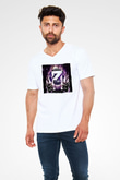 Zedd Beyaz Unisex V Yaka Tişört