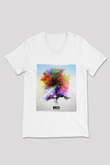 Zedd Beyaz Unisex V Yaka Tişört