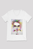 Zedd Beyaz Unisex V Yaka Tişört