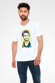 Zedd Beyaz Unisex V Yaka Tişört