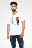 Zedd Beyaz Unisex V Yaka Tişört T-Shirt