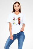 Zedd Beyaz Unisex V Yaka Tişört T-Shirt