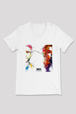 Zedd Beyaz Unisex V Yaka Tişört T-Shirt