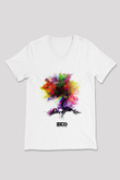 Zedd Beyaz Unisex V Yaka Tişört T-Shirt