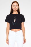 Zedd Siyah  Crop Top Tişört