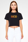 Zedd Siyah  Crop Top Tişört