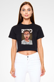 Zedd Siyah  Crop Top Tişört