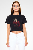 Zedd Siyah  Crop Top Tişört
