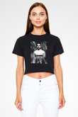 Zedd Siyah  Crop Top Tişört