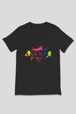 Zedd Siyah Unisex V Yaka Tişört T-Shirt