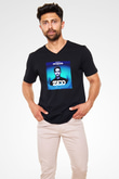 Zedd Siyah Unisex V Yaka Tişört T-Shirt