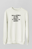 Zeka Tanımı Baskılı Unisex Ekru Sweatshirt