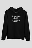 Zeka Tanımı Baskılı Unisex Siyah Kapüşonlu Sweatshirt