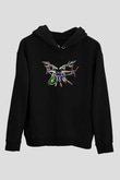 Zero Wing Siyah Unisex Hoodie