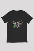 Zero Wing Siyah Unisex V Yaka Tişört