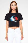 ZZ Top Siyah Crop Top Tişört