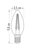 Cata CT-4280 4w Rustik Led Buji Ampül E14 Amber