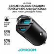 JOYROOM JR-CCN18 MİNİ 65W A+C PULL-RING CAR CHARGER