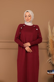 DÜĞMELİ TRİKO ELBİSE