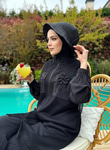 FİLELİ TAŞLI AKSESUARLI TESETTÜR MAYO