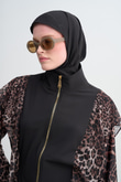 LEOPAR TÜL VOLANLI TESETTÜR MAYO