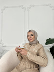ŞERİT DETAYLI KETEN ELBİSE