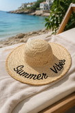 SUMMER YAZILI NAKIŞLI  HASIR ŞAPKA