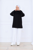 TAŞ DETAYLI DİK YAKA SWEATSHIRT