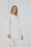 TÜY DETAYLI TAŞLI SWEATSHIRT