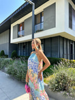 Alina Boyun Bağlamalı Şifon Elbise 0707274