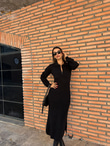 Alyona Siyah Triko Elbise kelb1088grs