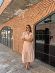 Anriy Krinkıl Kumaş Vizon Elbise 070621116