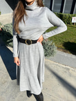 Balıkçı Yaka Gri Triko Elbise
