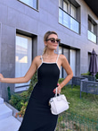 Beyaz Biyeli Kalem Elbise 0717329