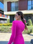 Charlize Pembe Triko Elbise