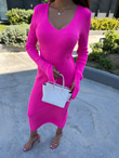 Charlize Pembe Triko Elbise