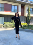 Charlize Siyah Triko Elbise