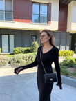 Charlize Siyah Triko Elbise