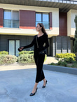 Charlize Siyah Triko Elbise